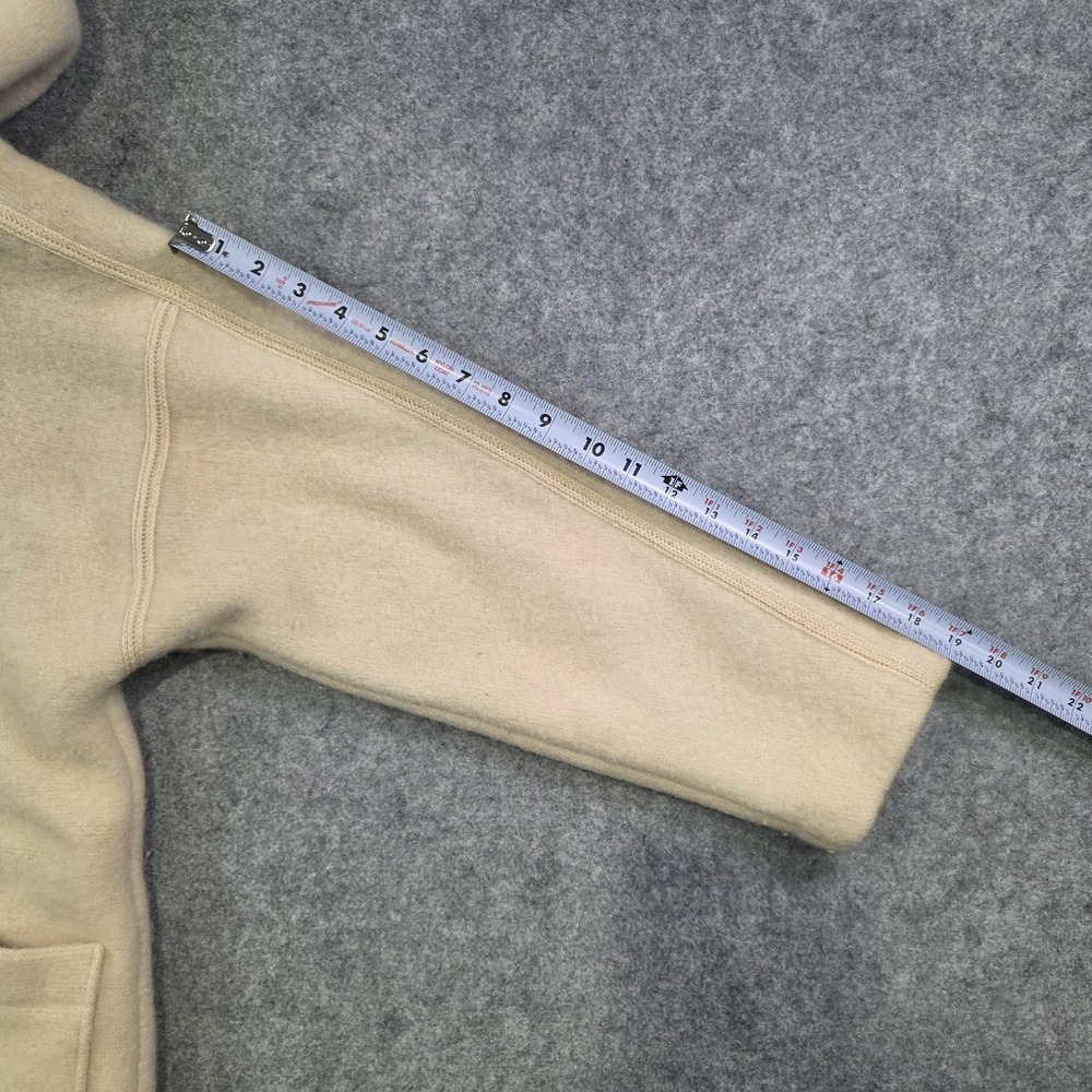 VTG‎ LL Bean Womens Medium Beige 100% Wool Hooded Parka Austria Jacket Sweater - Picture 10 of 16